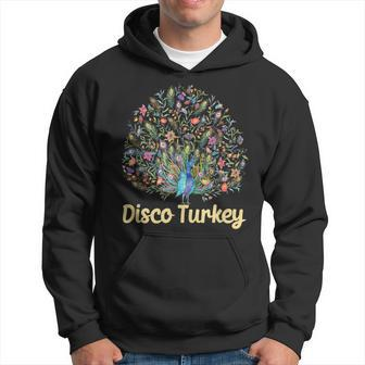 Disco Turkey Funny Peacock Feathers Fancy Thanksgiving Day Hoodie - Monsterry