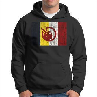 Distressed American Indian Movement Hoodie | Mazezy