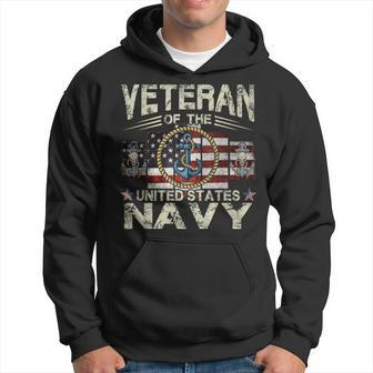 Distressed Veteran Us Navy Anchor With Rope Hoodie | Mazezy
