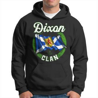 Dixon Clan Scottish Last Name Scotland Flag Funny Last Name Designs Funny Gifts Hoodie | Mazezy