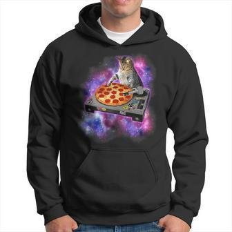 Dj Cat Eats Pizza In Galaxy Gift For Women Hoodie - Thegiftio UK