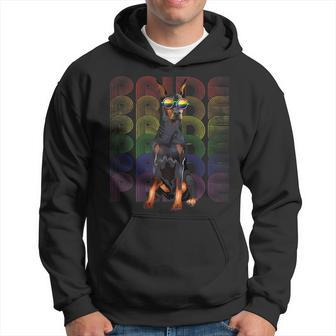 Doberman Lgbt-Q Flag Gay Pride Lesbian Funny Dog Lgbt Month Hoodie | Mazezy DE