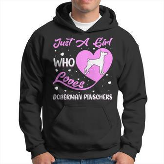Dog Doberman Heart Shape Dog Just A Girl Who Loves Doberman Pinschers Hoodie - Monsterry DE