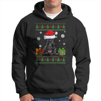 Dog Lovers Scottish Terrier Santa Hat Ugly Christmas Sweater Hoodie - Monsterry
