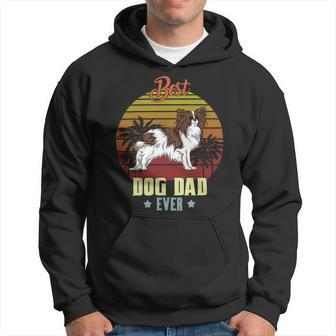 Dog Papillon Mens Best Papillon Dad Ever Daddy Dog Lover Owner Funny Hoodie - Monsterry AU