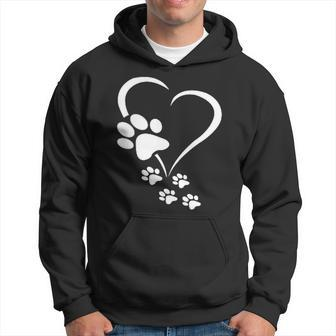 Dog Paw Heart Dog Paws Hearts Dog Paw - Dog Owner Hoodie - Monsterry AU
