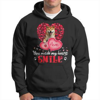 Dog Shiba Inu You Make My Heart Smile Shiba Inu With Heart Hoodie - Monsterry DE