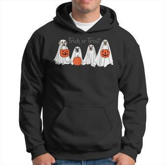 Dogs In Ghost Costume Trick Or Treat Halloween Hoodie - Monsterry AU