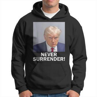 Donald Trump Never Surrender Shot President Vote 2024 Hoodie | Mazezy