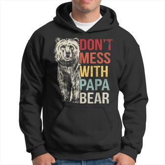 Dont Mess With Papa Bear Vintage Retro Hoodie | Mazezy