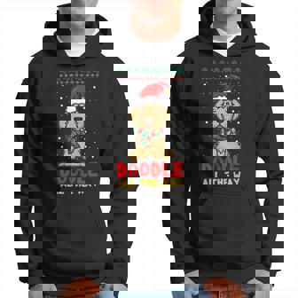 Doodle All The Way Funny Goldendoodle Santa Hat Christmas Hoodie - Monsterry