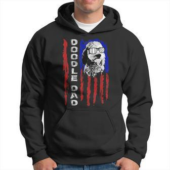 Doodle Dad Goldendoodle Dog American Flag 4Th Of July Men Hoodie - Monsterry CA