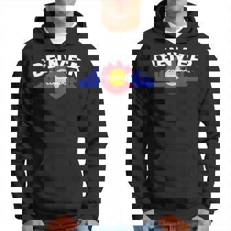 Downtown Denver Colorado Flag Skyline Hoodie | Mazezy