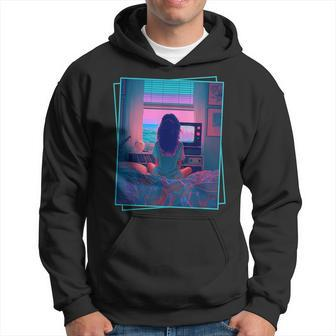 Dreamy Girl Vaporwave Anime Chill 90S Ethereal Alt Aesthetic Hoodie | Mazezy