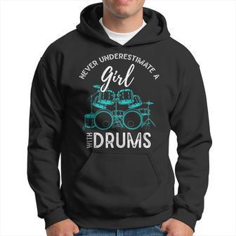 Drummer Girls Gift Never Underestimate A Girl With Drums Hoodie | Mazezy