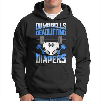 Dumbbell Barbell Diapers Father Fitness Gender Reveal Gift Hoodie | Mazezy