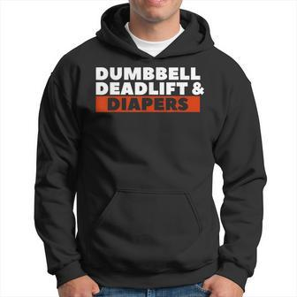 Dumbbell Deadlift & Diapers Pregnancy Announcement Hoodie - Seseable