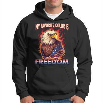 Eagle American Flag My Favorite Color Is Freedom Patriotic  Hoodie