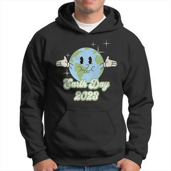 Earth Day 2023 Happy Kawaii Earth Smile Retro 90S Kid Groovy 90S Vintage Designs Funny Gifts Hoodie | Mazezy