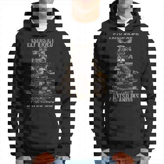 Easily Distracted By Cats And Books Book Reading Lovers Reading Funny Designs Funny Gifts Hoodie | Mazezy