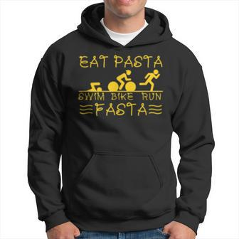 Eat Pasta Swim Bike Run Fasta - I Love Italian Pasta Hoodie | Mazezy