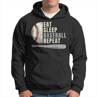 Eat Sleep Baseball Repeat Funny Baseball Player Baseball Funny Gifts Hoodie | Mazezy CA
