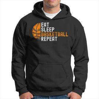 Eat Sleep Basketball Repeat Fun Basketball Player Coach Hoodie - Seseable