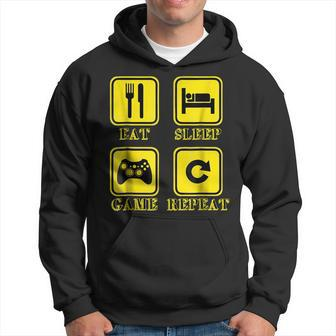 Eat Sleep Game Repeat Funny Video Gamer Gift Hoodie | Mazezy
