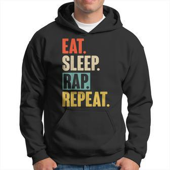 Eat Sleep Rap Repeat Retro Vintage Rapper Hoodie | Mazezy