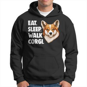 Eat Sleep Walk Corgi Funny Corgi Love Hoodie | Mazezy