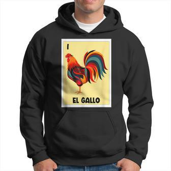 El Gallo Mexican Bingo Card Spanish Hispanic The Rooster Hoodie - Seseable