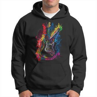 Electric Guitar Painting Rock Music Lover And Musicians Hoodie - Seseable
