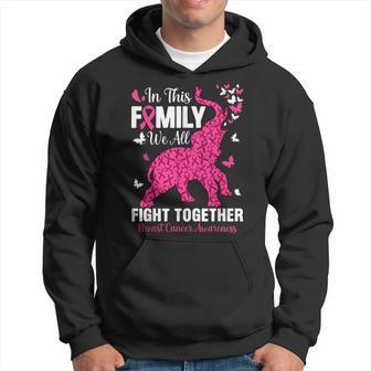Elephant In This Family We All Fight Together Breast Cancer Hoodie - Seseable