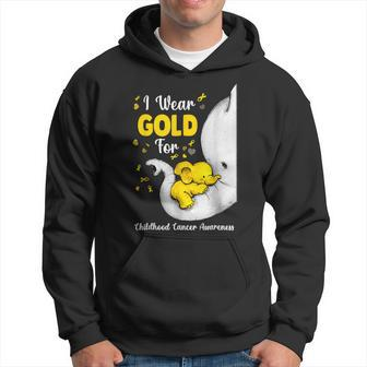Elephant I Wear Gold Ribbon For Childhood Cancer Awareness Hoodie | Mazezy
