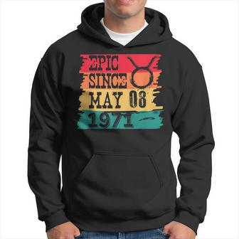 Epic Since May 08 Taurus Sign 1971 Birthday Retro Vintage Hoodie | Mazezy