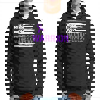 Epilepsy Warrior Ribbon Purple Epilepsy Awareness Usa Flag Hoodie | Mazezy