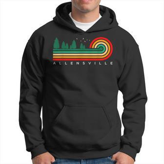 Evergreen Vintage Stripes Allensville Pennsylvania Hoodie | Mazezy