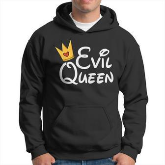 Evil Queen With Crown Black Halloween Costume Hoodie - Seseable