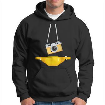 Fake Tourist Photographer Strap Hanging Camera & Bum Bag Hoodie - Seseable