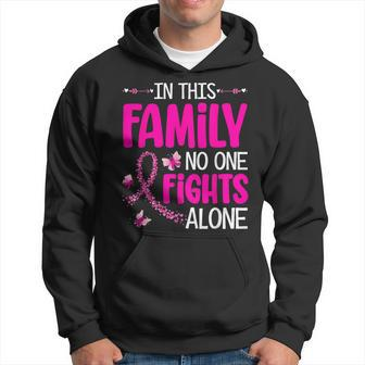 In This Family No One Fight Alone Breast Cancer Awareness Hoodie - Thegiftio UK