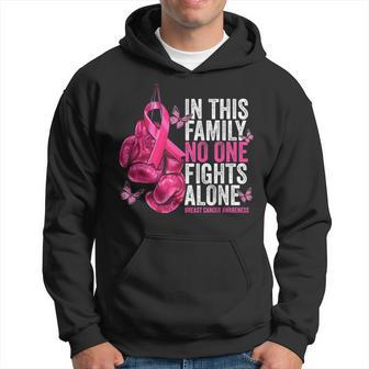 In This Family No One Fight Alone Breast Cancer Awareness Hoodie | Mazezy