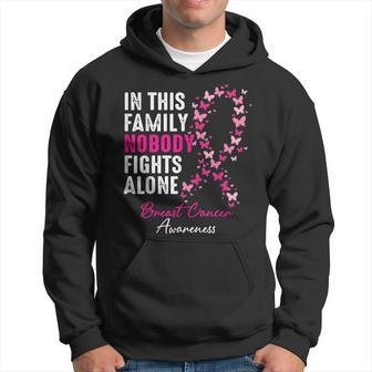 In This Family Nobody Fights Alone Breast Cancer Awareness Hoodie - Thegiftio UK
