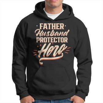 Father Husband Protector Hero Fathers Day Dad Daddy Papa Hoodie | Mazezy AU