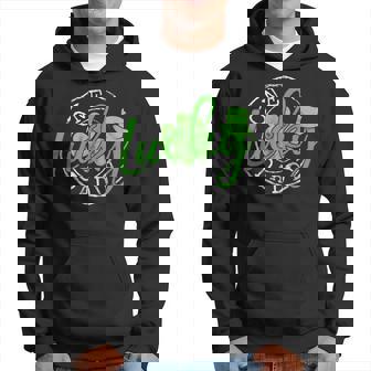 Father Irish Clovers St Patricks Day One Lucky Daddy Funny Hoodie | Mazezy