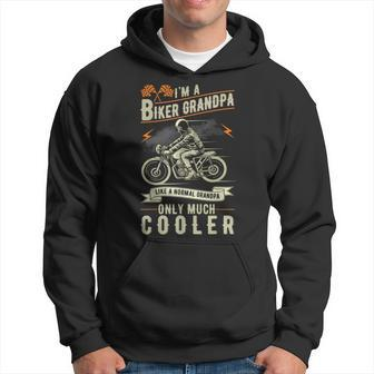 Fathers Day Biker Grandpa Grandfather Motorcycle Biking Hoodie - Seseable