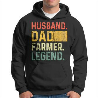 Fathers Day Husband Dad Farmer Legend Funny Vintage Hoodie - Seseable