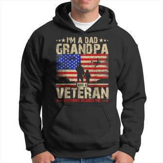 Fathers Day | 4Th Of July | Im A Dad Grandpa And A Veteran Hoodie | Mazezy