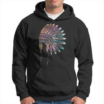 Feathers Headdress Native American Roots Native American Hoodie | Mazezy