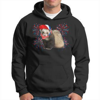 Ferret 4Th Of July American Flag Fireworks Costume Animal Hoodie - Monsterry CA