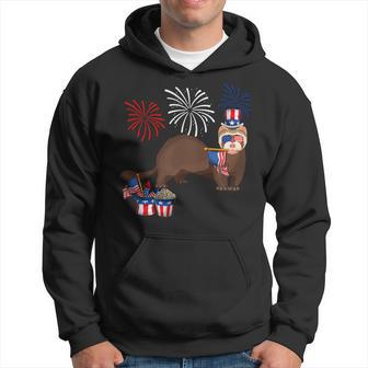 Ferret Holding American Flag Sunglasses Happy 4Th Of July Hoodie - Monsterry UK